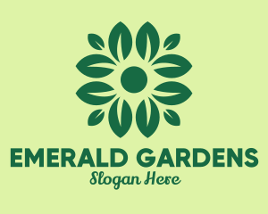 Green Flower Leaf logo design