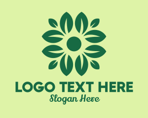 Organic Products - Green Flower Leaf logo design