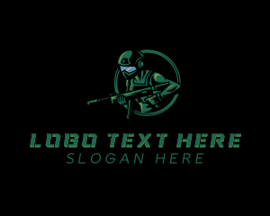 League - Soldier Gun Fighter logo design