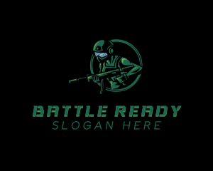 Infantry - Soldier Gun Fighter logo design