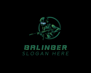Rifle - Soldier Gun Fighter logo design