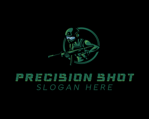 Rifle - Soldier Gun Fighter logo design