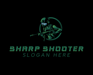 Rifle - Soldier Gun Fighter logo design