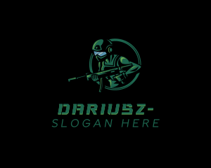 Helmet - Soldier Gun Fighter logo design