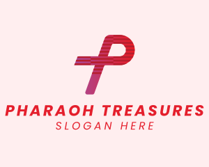 Red Tech Letter P logo design