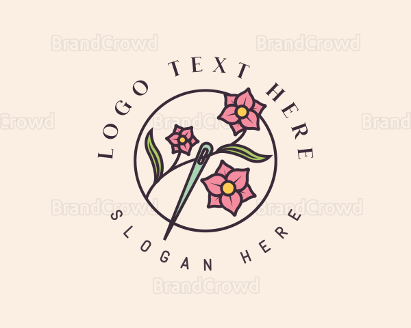 Floral Needle Craft Logo