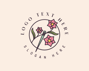 Embroidery - Floral Needle Craft logo design