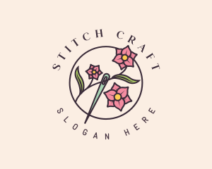 Floral Needle Craft logo design