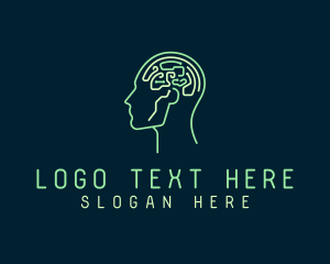 Artificial Intelligence Robot Head  logo design