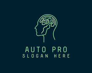 Artificial Intelligence Robot Head  Logo