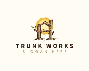 Trunk - Letter A Tree Branch logo design