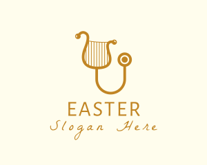 Medical Center - Elegant Harp Stethoscope logo design