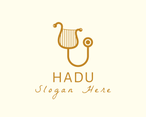 Clinic - Elegant Harp Stethoscope logo design