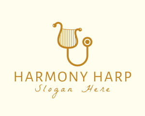 Harp - Elegant Harp Stethoscope logo design
