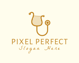 Elegant Harp Stethoscope logo design