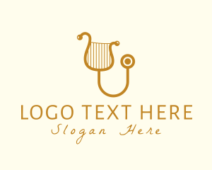 Harp - Elegant Harp Stethoscope logo design
