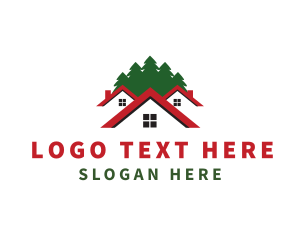 Resthouse - House Building Tree logo design