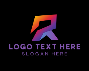 Event Space - Gradient Letter R logo design
