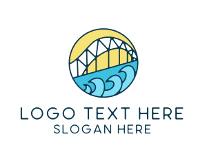 Golden Gate - San Francisco Bay Bridge Wave logo design