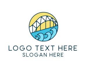 Fog - San Francisco Bay Bridge Wave logo design