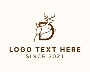 Hunter - Deer Letter D logo design