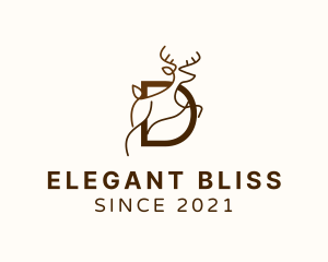 Elk - Deer Letter D logo design