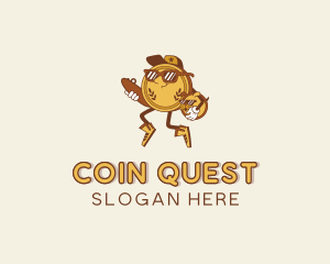 Cartoon Coin Money logo design