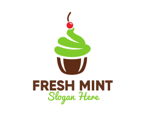 Mint - Cherry Mint Cupcake logo design