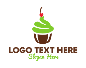 Chocolate - Cherry Mint Cupcake logo design