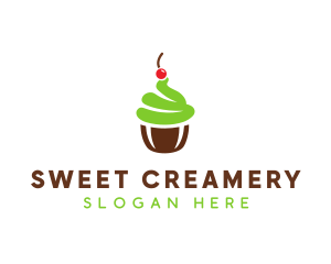 Cherry Mint Cupcake logo design