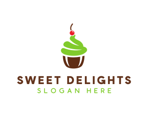 Cherry Mint Cupcake logo design