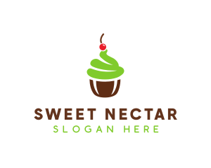 Cherry Mint Cupcake logo design