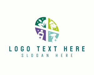 Mop - Clean Housekeeping Sanitation logo design