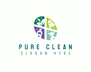 Clean Housekeeping Sanitation logo design