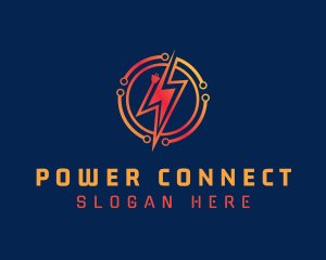 Plug - Lightning Circuit Plug logo design