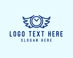 Delivery Service - Clock Wings Time logo design
