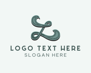 Restaurant - Retro Swirl Letter L logo design
