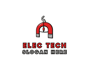 Electromagnetic - Red Magnetic Mouse logo design