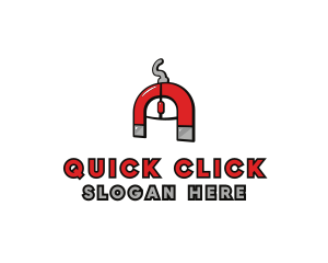 Click - Red Magnetic Mouse logo design