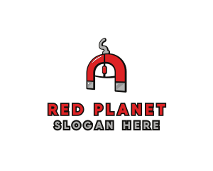 Red Magnetic Mouse logo design