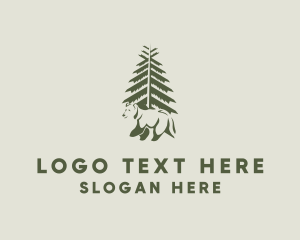 Pine Tree - Wild Bear Forest logo design
