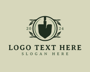 Shovel Leaves Landscaping Logo