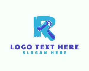 Color - Paint Roller Brush logo design