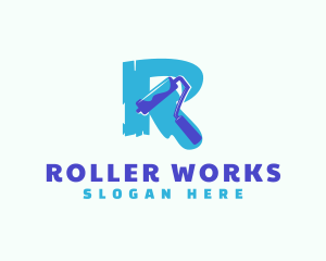 Roller - Paint Roller Brush logo design
