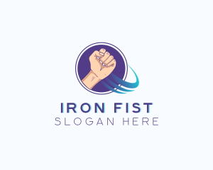 Power Fist Hand logo design