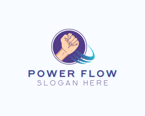 Power Fist Hand logo design