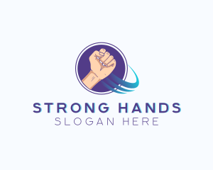 Power Fist Hand logo design