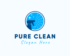 Sanitation Cleaning Sprayer  logo design