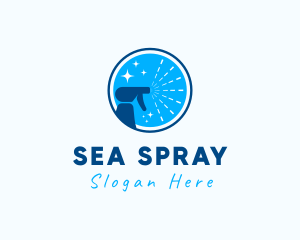 Sanitation Cleaning Sprayer  logo design