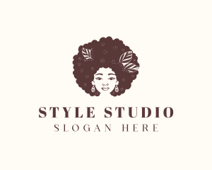Hairdresser - Afro Woman Hairdresser logo design